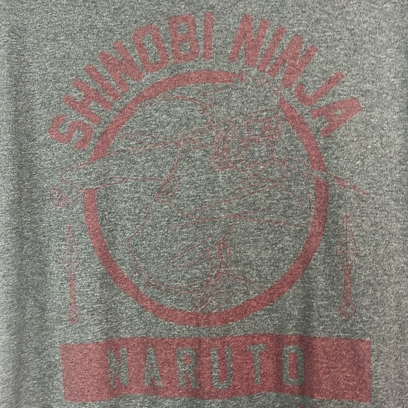 Naruto charcoal gray Tshirt with burnout vintage graphic shinobi ninja large - Picture 3 of 4